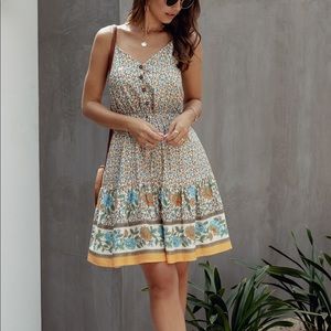 Ditsy floral tie front cami dress